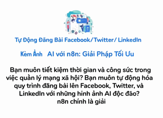 Tự Động Đăng Bài Facebook/Twitter/LinkedIn Kèm Ảnh AI với n8n: Giải Pháp Tối Ưu